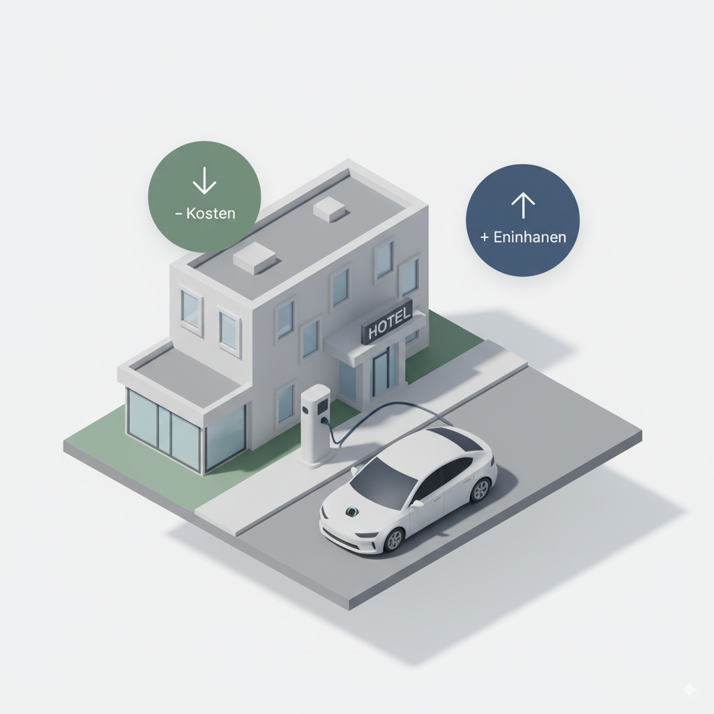 Hotel mit E-Ladestation: Gast spart Kosten, Eigentümer erzielt Einnahmen